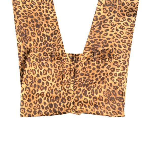 Women stretch cheetah pants by Jones New York size 10 W/ 2 frontal pockets - Picture 2 of 3